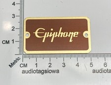 Epiphone Custom Logo Badge Custom Made Metal Brown Tweed With Gold Screws