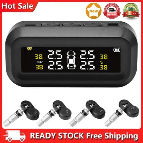 AN-10C Solar Car TPMS LCD Tire Pressure Monitoring Tyre Temperature Alarm System - Picture 1 of 12