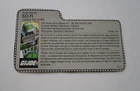 Sci-Fi Laser Trooper 1986 G.I. JOE COBRA File Card Vintage Original #2