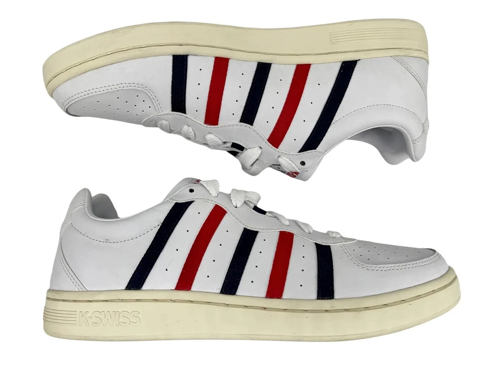 K-Swiss Westcourt, Mens Size 11 , White, Red, Blue Tried On ONCE! EXCELLENT Cond - Image 2 of 4