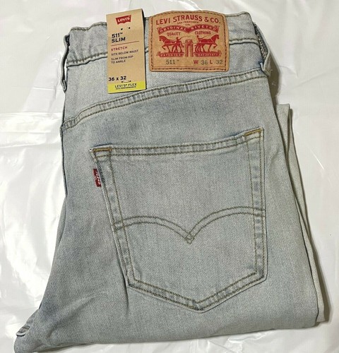 NWT MEN LEVI'S FLEX 511 5011 SLIM SITS BELOW WAIST STRETCH L. BLUE JEAN  PANT $90 | eBay