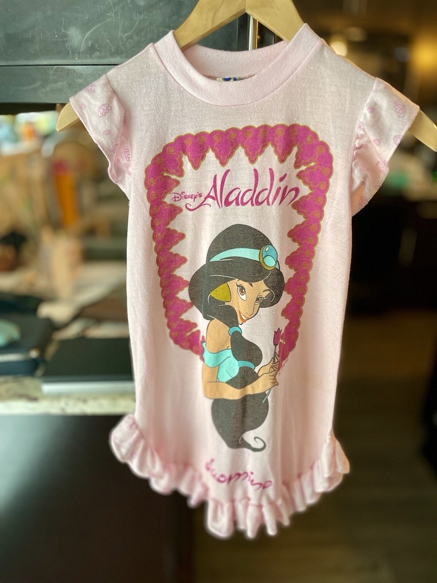 キッズ古着 vintage Disney Aladdin jasmine Tee Vintage 90s Disney Aladdin Princess Jasmine Teal Graphic