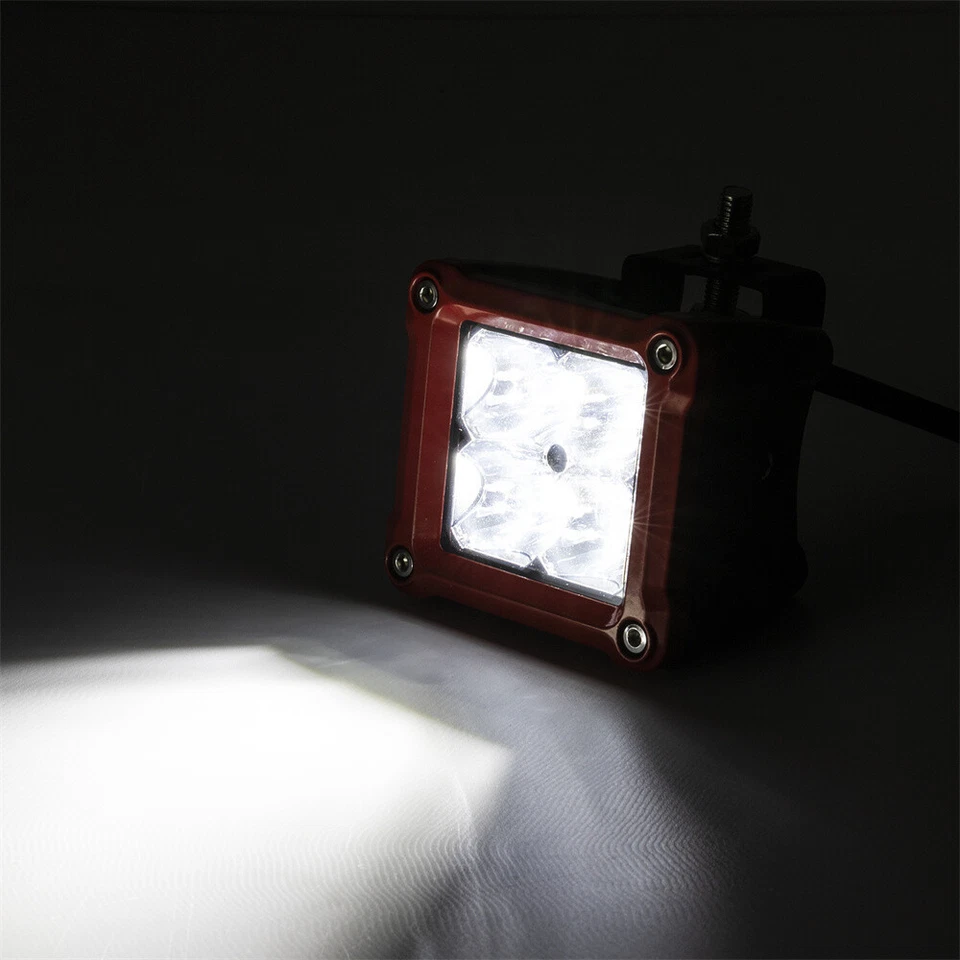 40W 3'' LED Pods (Red Shell) +Ditch Mounts+ Wire for Nissan Frontier 20005-2024 - Image 2 of 4