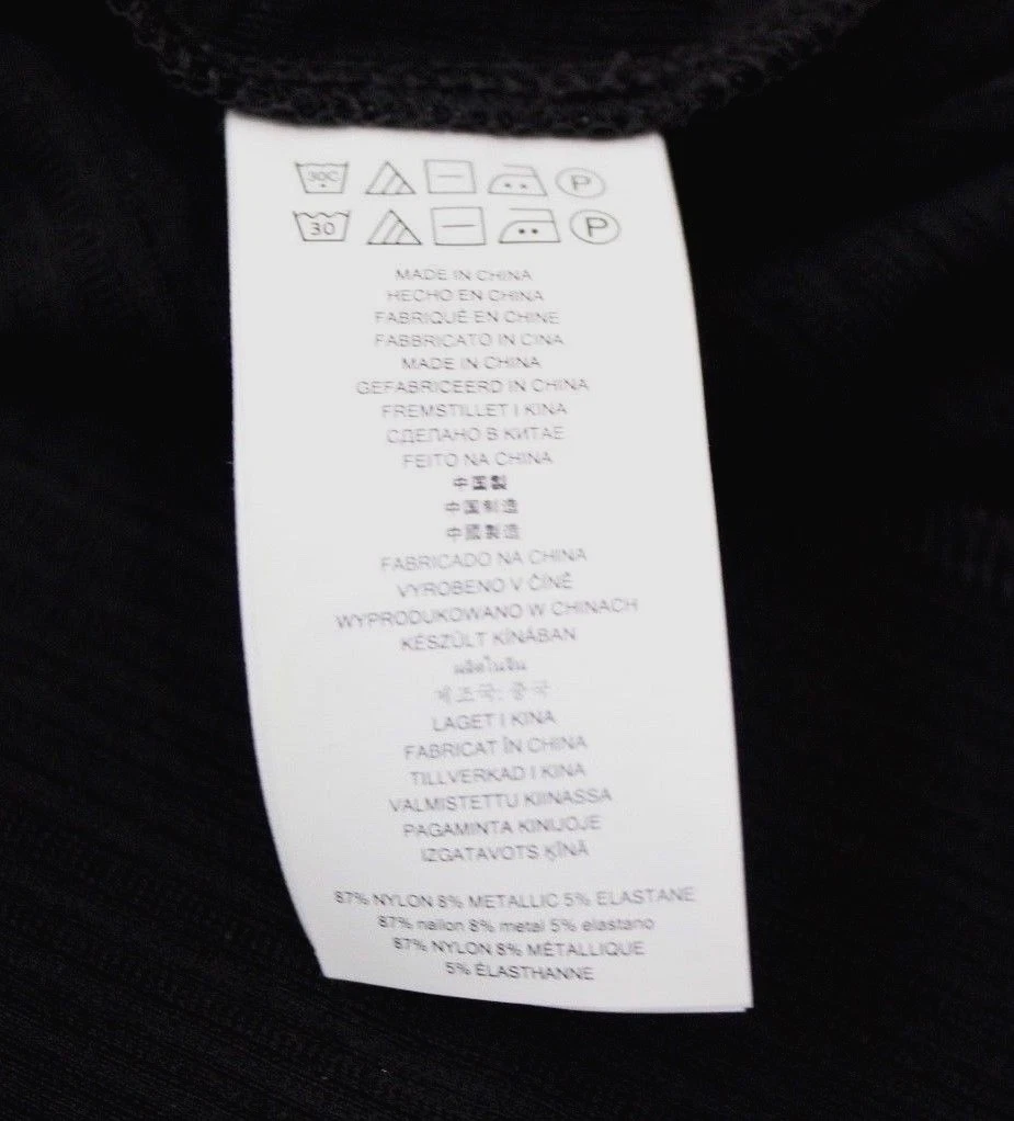 Abito MICHAEL by MICHAEL KORS a costine finto collo elasticizzato scintillante nero taglia XL $120