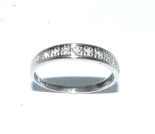 Anello Eternity Mezza In Oro Bianco 9 Carati E Diamanti Per Donne Taglia K 1/2