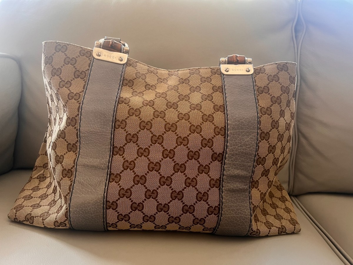 バッグ GUCCI Vintage GG Canvas Leather Tote Bag GUCCI Vintage GG Canvas Leather Tote Bag Square A4 Holder Rare