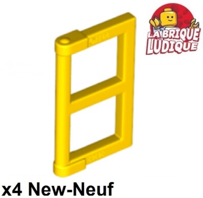 LEGO 4x Window Fenster 1x2x3 Pane Thick Corner Tabs Gelb/Gelb 60608 Neu