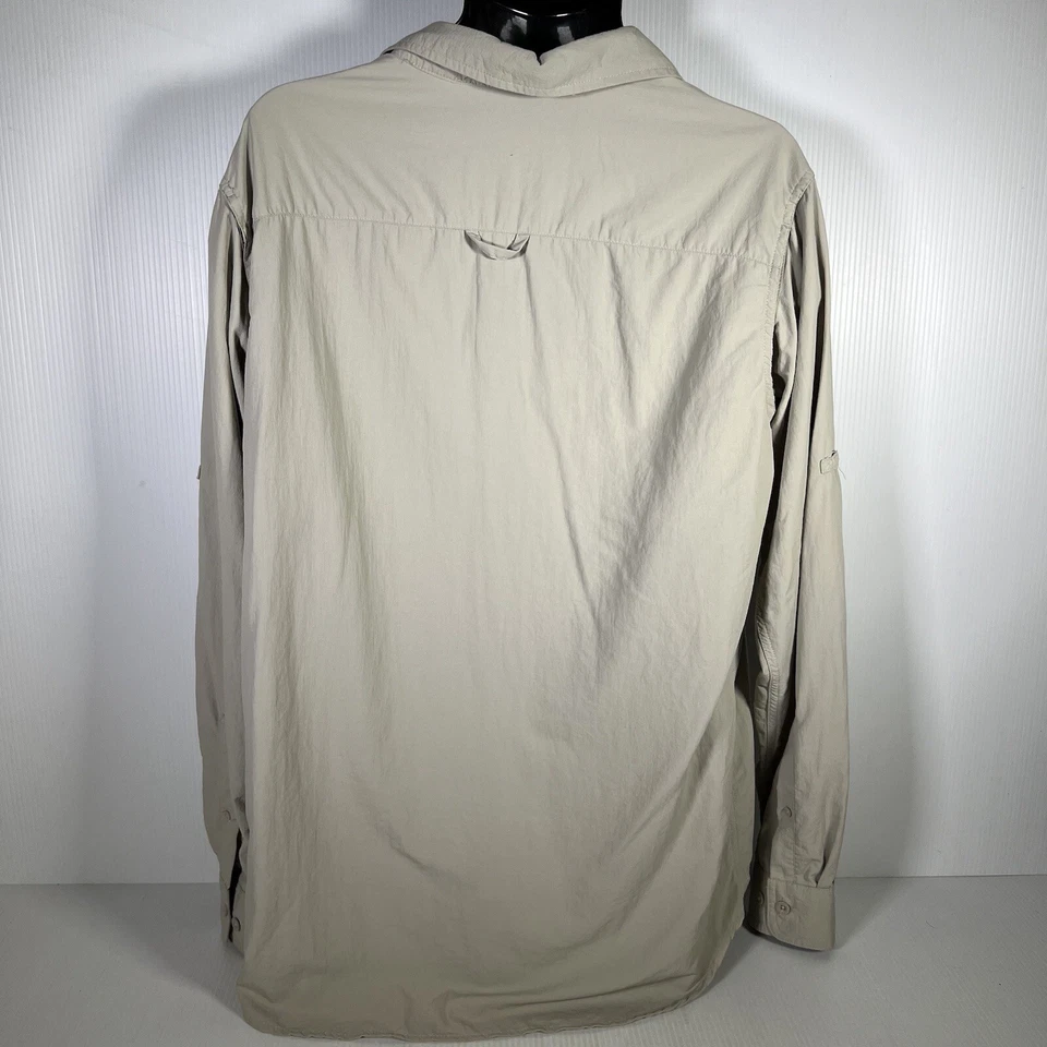 Camisa de senderismo Columbia manga larga con botones para hombre XL crema 58/80 Foto 4 de 4