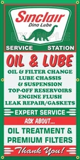 SINCLAIR DINO LUBE OIL CHANGE GAS STATION OLD VINTAGE SIGN REMAKE BANNER SIGN