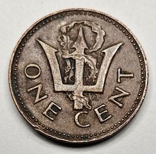1980 Barbados 1 One Cent - Caribbean Coin - Bronze - World Coin