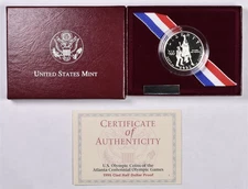 1995 Basketball Atlanta Olympics Commemorative Half Dollar Proof With Box & COA 