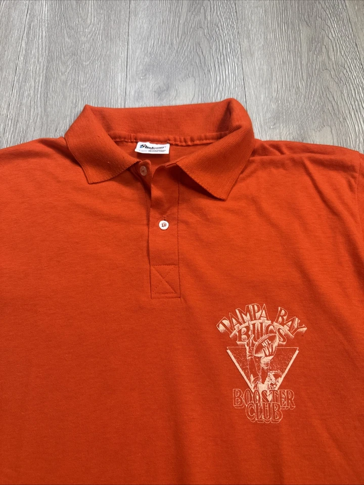 ¡¡Raro!! Camisa Polo Naranja NFL Tampa Bay Buccaneers Años 80 De Colección Grande Hecha en EE. UU. Foto 3 de 4