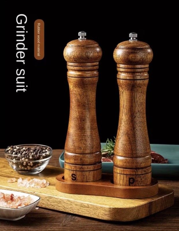 ✅ Salz und Pfeffermühle Set aus Holz Salzstreuer Gewürzmühle mit Zubehör✅