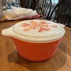 Vintage Pyrex Red Friendship Birds  1 &1/2 Qt 474-B Casserole Dish W/Lid