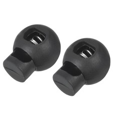 Plastic Cord Locks 0.3" x 0.2" 20pcs, Single Hole Spring Cord Locks Black