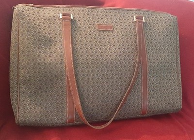 VTG Hartmann Wings Green Diamond Jacquard/Leather Tote Bag 20x14x4 Cosmetic Bag