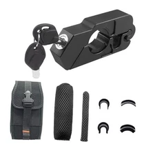 Heavy Duty Motorcycle Throttle Lock - Anti Theft Brake Handlebar Grip Black
