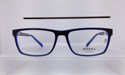 DONNA Women's Eyeglasses Frame BLACK/BLUE DN3127 54-16-141 Optical Eyewear