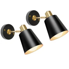 TISLYCO Black Wall Sconces Set of Two, Industrial Wall Lamps Wall Art Spotlig...