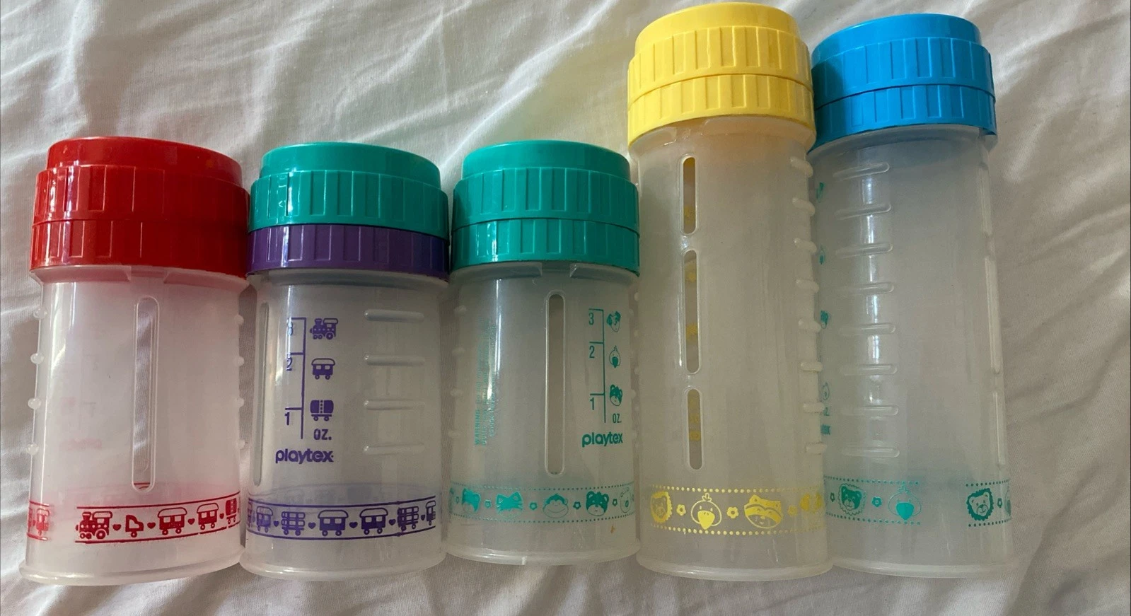 Vintage Playtex Nurser Drop In Bottles No Nipples 5 In Lot
