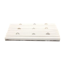 SSWBasics Large White Faux Leather Ring Display Organizer Tray with Continuous