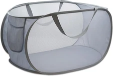 Pop up Laundry Hamper,Collapsible Horizontal Baskets with Handles & Side Pocket,