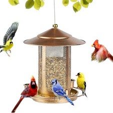 Wild Bird Feeder Squirrel Proof Metal Bird Seed for Outside Hanging