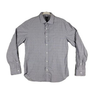 Todd Snyder Spread Collar Dress Shirt 100% Cotton Glen Plaid Check Men's Medium