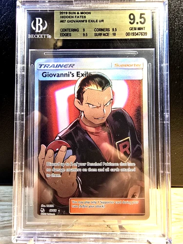 POKEMON TCG GIOVANNI'S EXILE 67/68 ULTRA RARE HOLO BGS 9.5 GEM MINT HIDDEN FATES