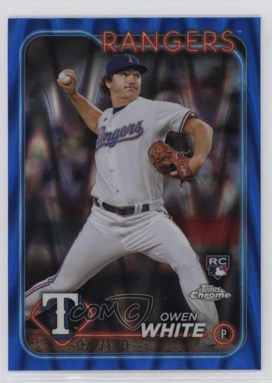 2024 Topps Chrome Blue RayWave Refractor 77/150 Owen White #211 c2s