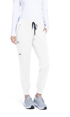 GREYS ANANTOMY SPANDEX STRETCH WHITE JOGGER SCRUB PANTS, ALL SIZES #GRSP527, NWT