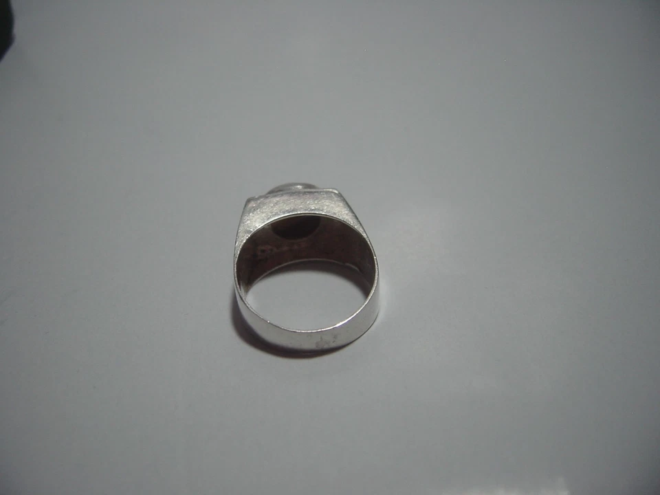 Anillo ojo de tigre genuino inusual plata maciza - hecho a mano - talla L - calidad Foto 3 de 4