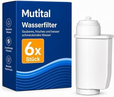 Mutital Pack of 6 Water Filter Replacement for Siemens EQ Series, EQ3/EQ6/EQ9, E