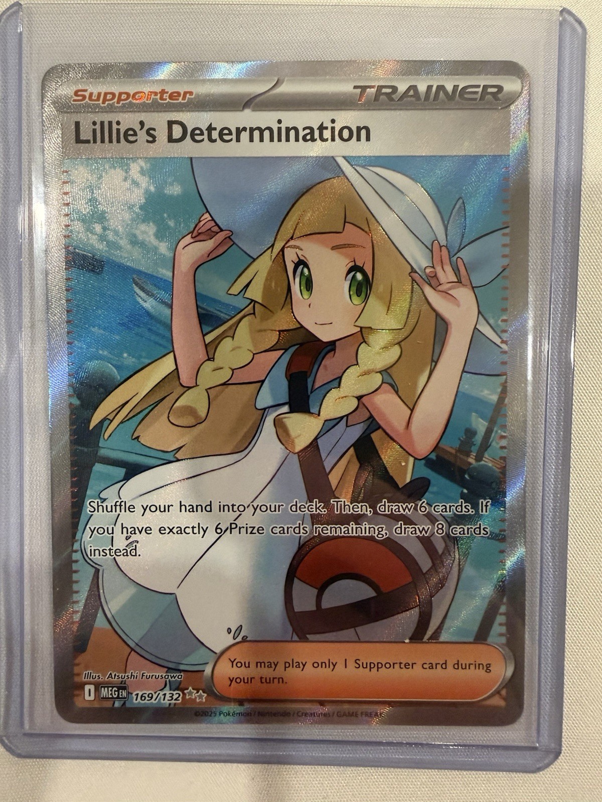 Pokémon TCG Mega Evolution Lillie’s Determination Full Art Trainer Card 169/132