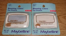 Vintage Lot of 2 Maybelline Blooming Colors Eye Shadow ICE BLUE, SOFT WHITE
