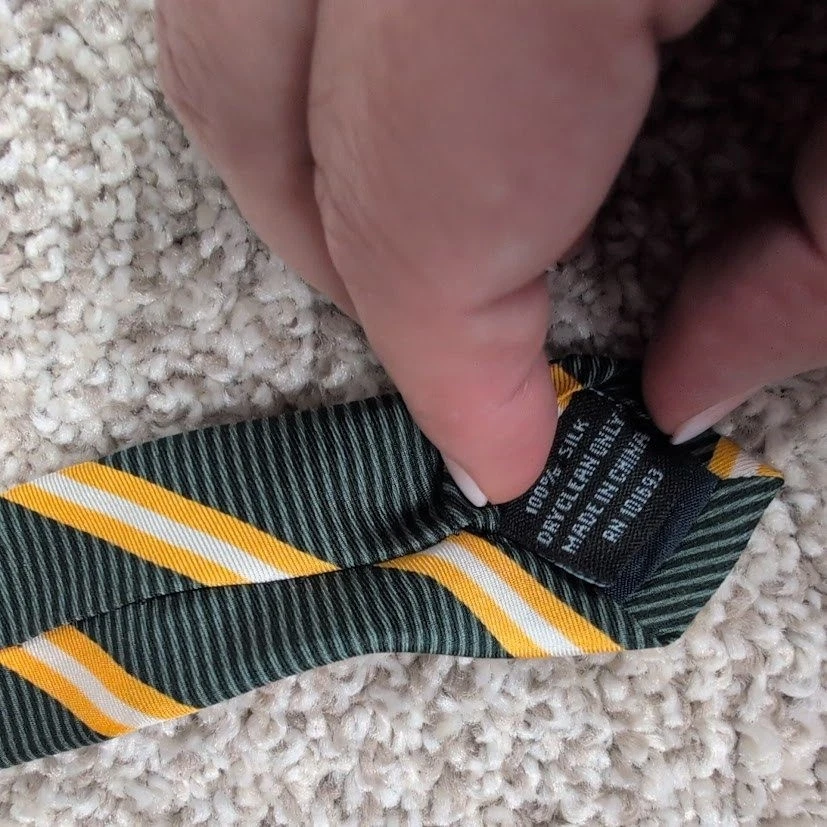 Corbata de seda Green Bay Packers NFL a rayas verde amarillo blanco para hombre Foto 4 de 4