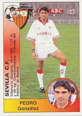 371 PEDRO GONZALEZ # SEVILLA.CF STICKER CHROM PANINI LIGA 1995 SPANIEN