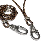 Offer! Great Genuine Leather Chain Stainless Steel Eagle Carabiner Also Keychain