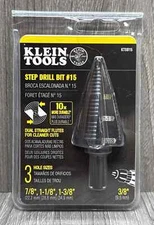 Klein Tools KTSB15 Double-Fluted 3-Step Drill Bit #15 (7/8", 1-1/8", 1-3/8")