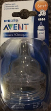 Philips Avent Classic Fast Flow Nipple 6M -1ea pk Of 2pcs-Brand New-SHIP N 24HRS