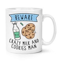 Beware VerrüCkte Milch Und Kekse Mann 284Ml Becher Tasse Lustig Witz Essen Lover