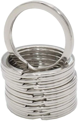 10 Pcs 25 mm Metal Flat Split Circular Keychain Hoops & Loop Keyring Connector - Picture 6 of 11