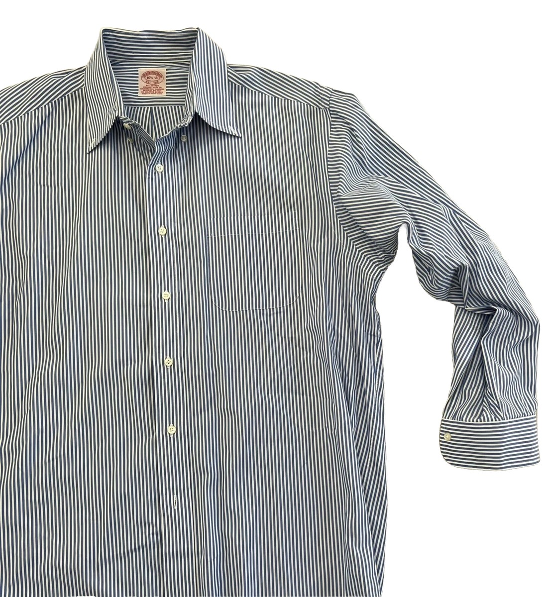 Vintage Brooks Brothers, Made In Hong Kong, Blue & White Striped