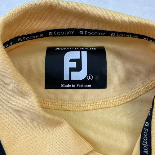 FootJoy FJ Camicia Uomo Grande Giallo Pallido ProDry Superlite Performance Golf Polo - Foto 2 di 7