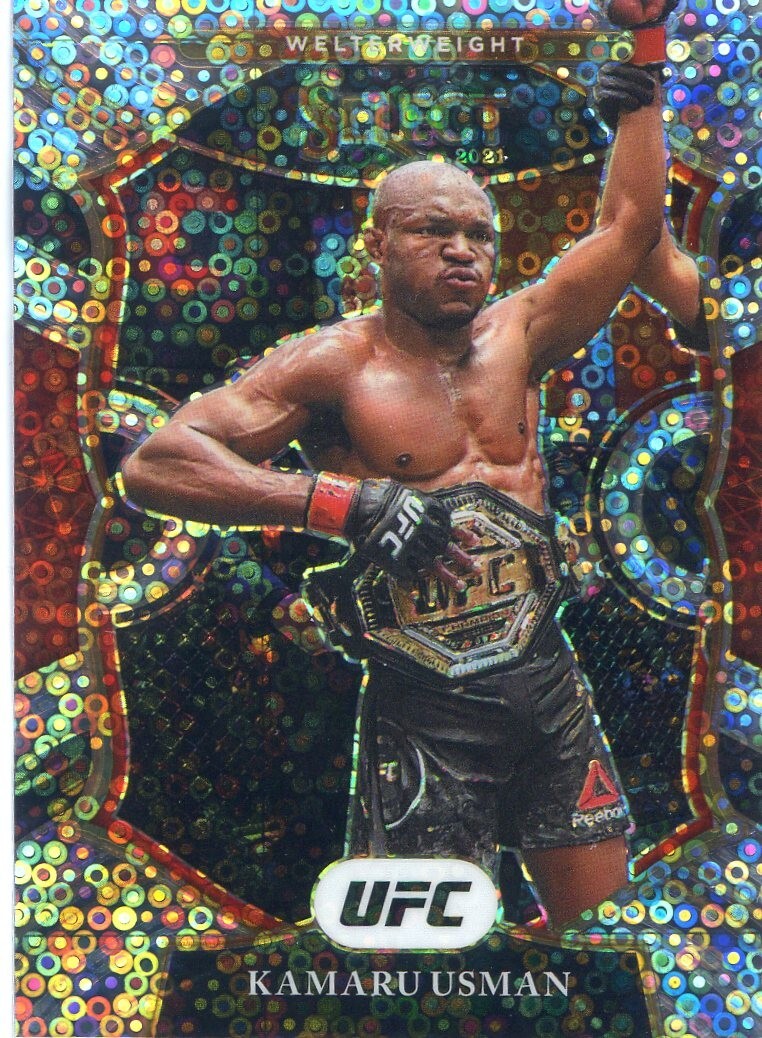 2021 PANINI SELECT UFC DISCO SILVER PRIZM KAMARU USMAN NO. 7