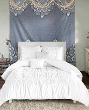 Intelligent Design Elegant Pleated Benny 4-Pc. Duvet Set TWIN / TWIN XL White