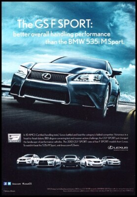 2013 Lexus GS F Sport GSF Original Advertisement Print Car Art Ad J747