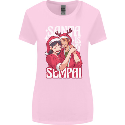 Anime Santa is My Sempai Funny Christmas Xmas Womens Wider Cut T-Shirt