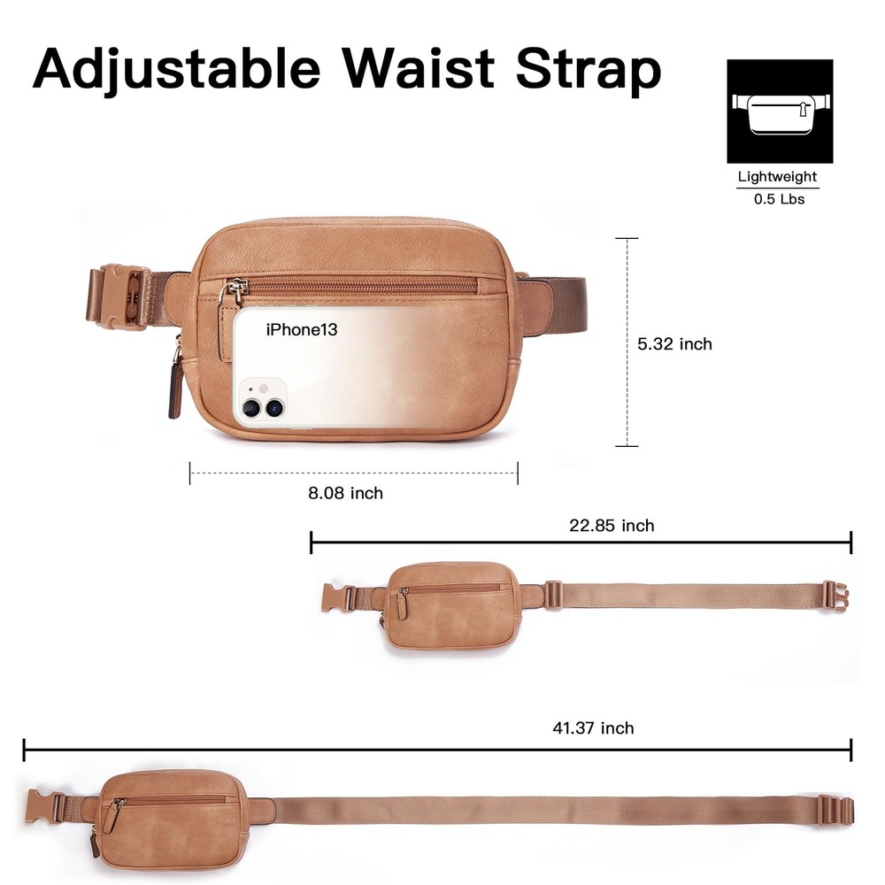Belt Bag for Women PU Leather Fanny Pack Crossbody Bags for Women Waist Bag w...