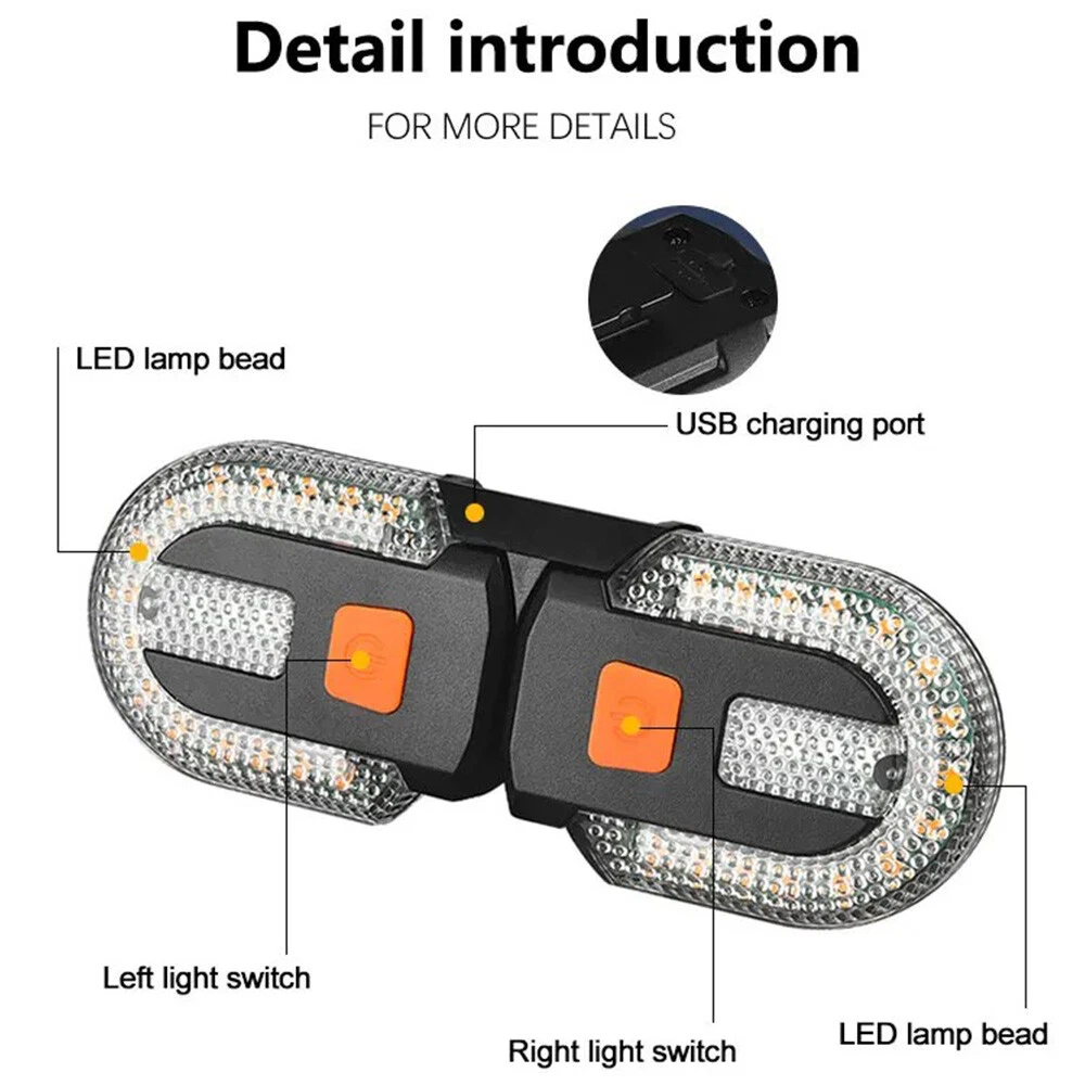 Bike Remote Controlled Bicycle Turn Signal Warning Light Rechargeable Waterproof